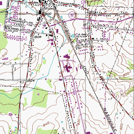 Topographic Map of Portland High School, TN