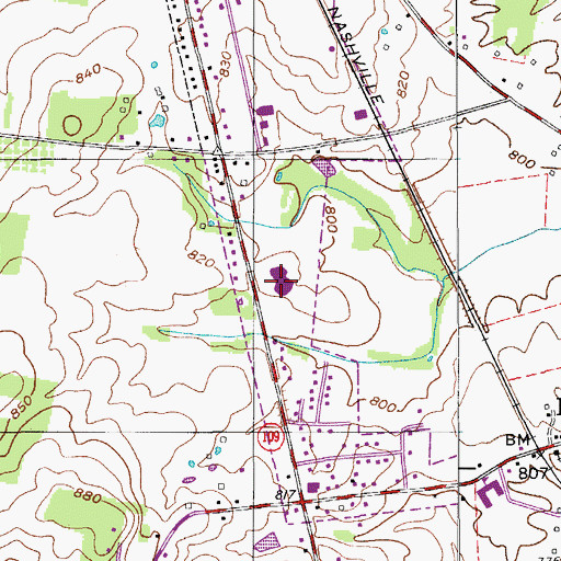 Topographic Map of Portland Middle School, TN