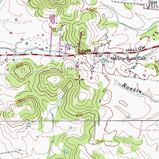 Topographic Map of Robertson Prospect, TN