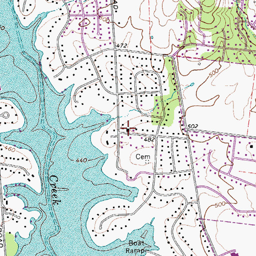Topographic Map of Rock Castle, TN