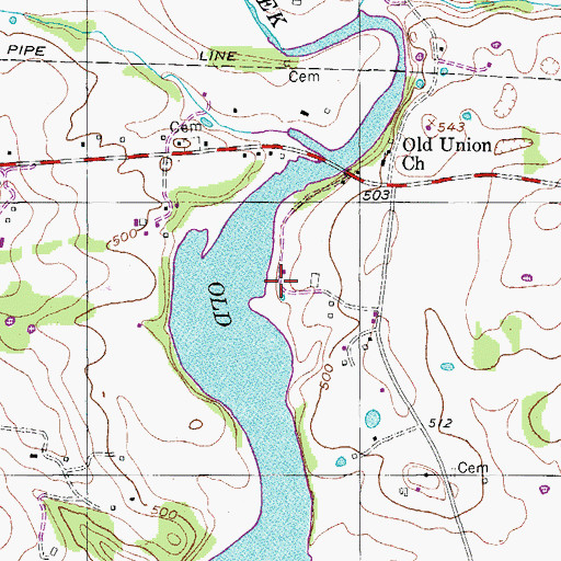 Topographic Map of Shady Cove Resort, TN