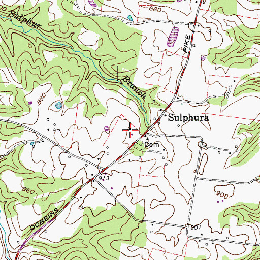 Topographic Map of Sulphura School (historical), TN