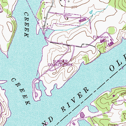 Topographic Map of Sumner County Park, TN