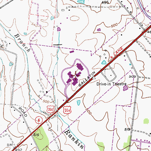 Topographic Map of Volunteer State Community College, TN