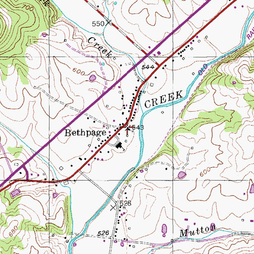 Topographic Map of Bethpage United Methodist Church, TN