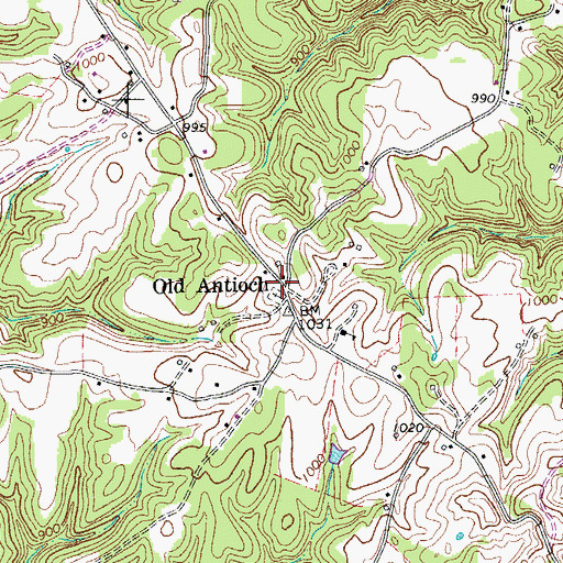 Topographic Map of Antioch School (historical), TN