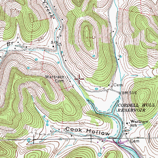 Topographic Map of Camp Ground Church (historical), TN