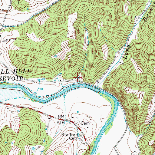 Topographic Map of Cedar Grove School (historical), TN