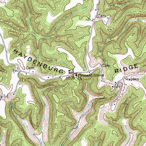 Topographic Map of Haydenburg School (historical), TN