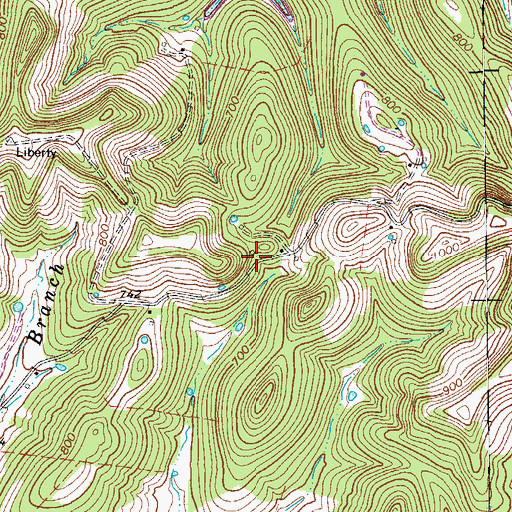 Topographic Map of Liberty Hill School (historical), TN