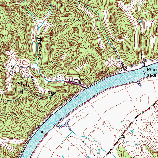 Topographic Map of Lock Branch School (historical), TN