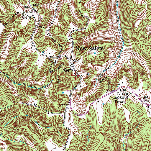 Topographic Map of Marsh Chapel, TN