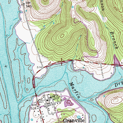 Topographic Map of Oak Hill School (historical), TN