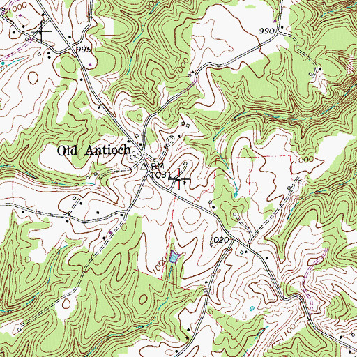 Topographic Map of Old Antioch School (historical), TN