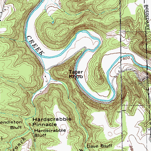 Topographic Map of Peaks Mill (historical), TN