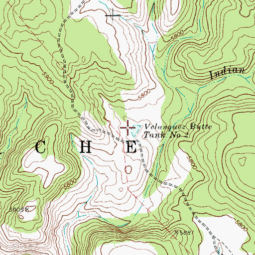 Topographic Map of Velasquez Butte Tank Number Two, AZ