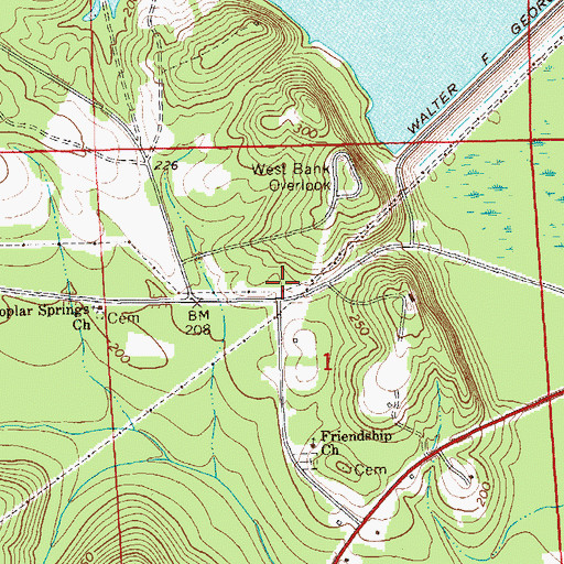 Topographic Map of Franklin (historical), AL