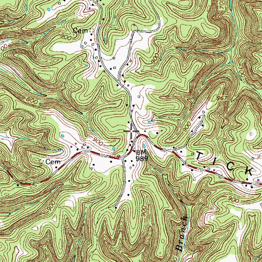 Topographic Map of Pharris Chapel (historical), TN