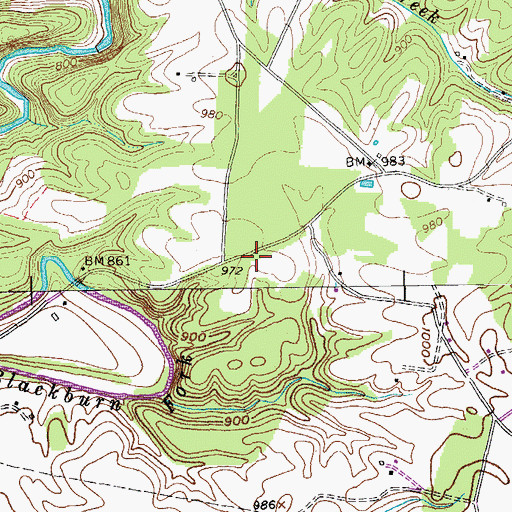 Topographic Map of Pine Hill School (historical), TN