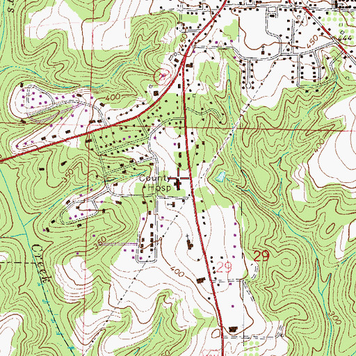 Topographic Map of Henry County Hospital (historical), AL