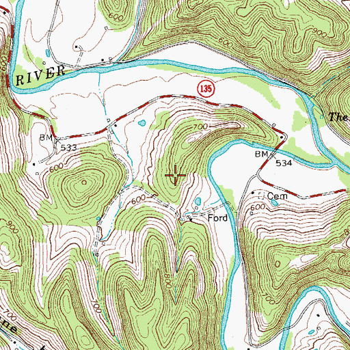 Topographic Map of Stony Point School (historical), TN