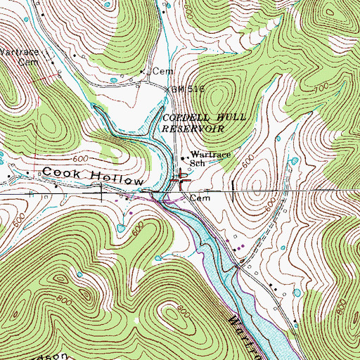 Topographic Map of Wartrace United Methodist Church, TN