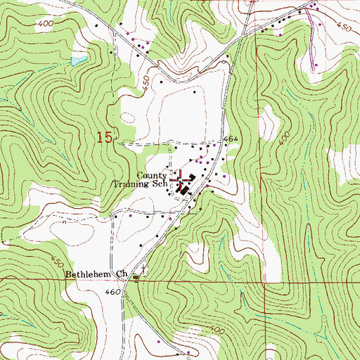 Topographic Map of Henry County Industrial School, AL