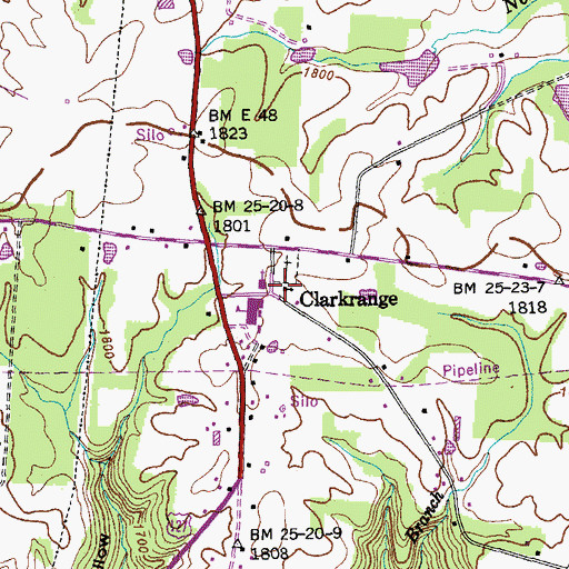 Topographic Map of Clarkrange United Methodist Church, TN