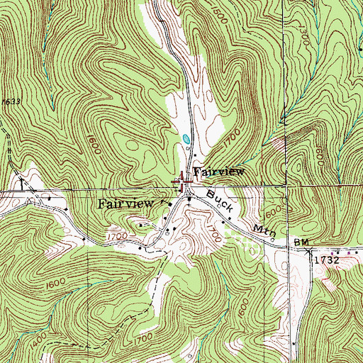 Topographic Map of Fairview Cemetery, TN