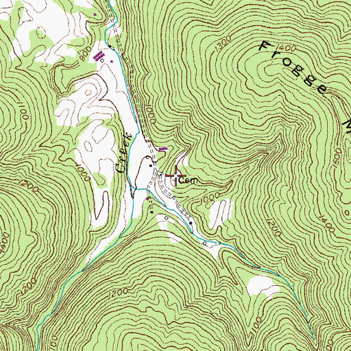 Topographic Map of Reed Creek Cemetery, TN