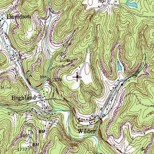 Topographic Map of Wilder School (historical), TN