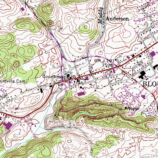 Topographic Map of Blountville United Methodist Church, TN