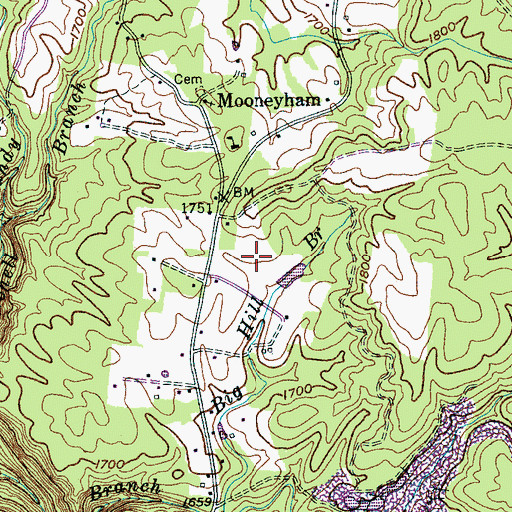 Topographic Map of Anderson Mine, TN