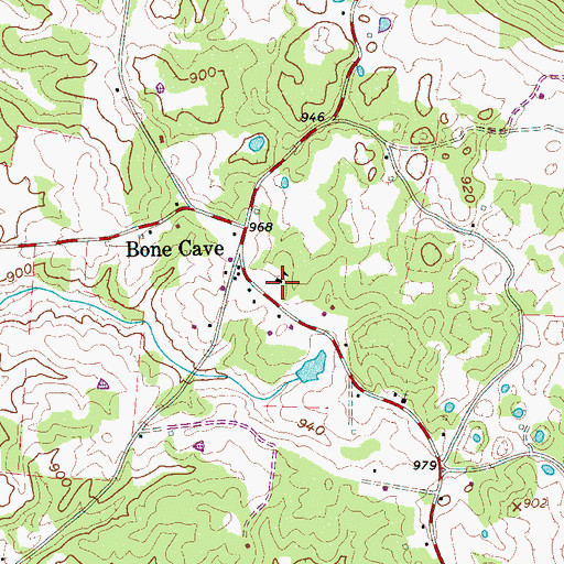Topographic Map of Bone Cave Community Center, TN
