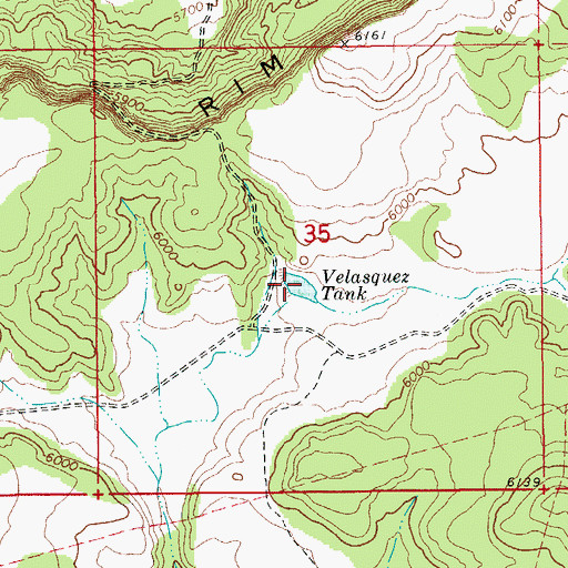 Topographic Map of Velasquez Tank, AZ