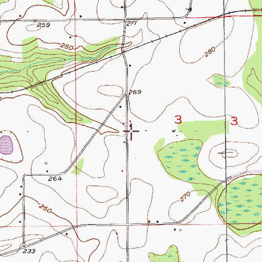 Topographic Map of Baswell School (historical), AL