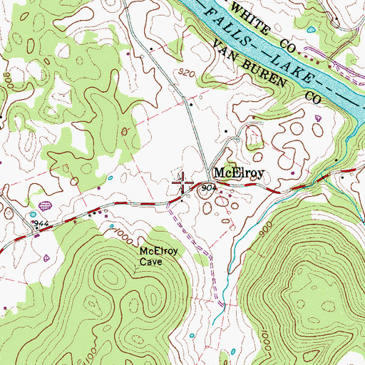 Topographic Map of McElroy Cemetery, TN