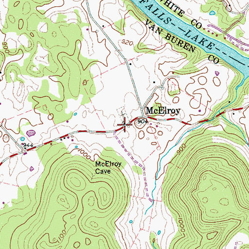 Topographic Map of McElroy Church, TN