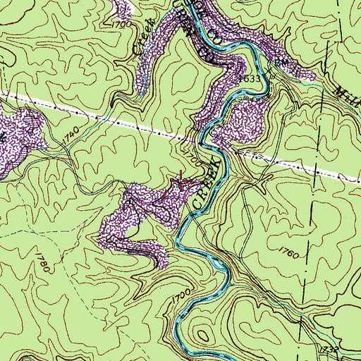 Topographic Map of Pendergrass Mine, TN