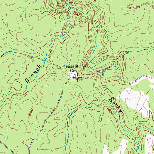 Topographic Map of Pleasant Hill School (historical), TN
