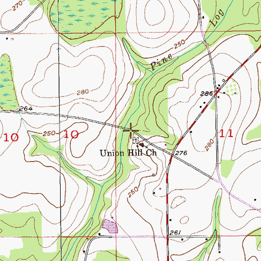 Topographic Map of Bell School (historical), AL