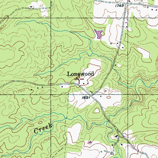 Topographic Map of Lonewood School (historical), TN
