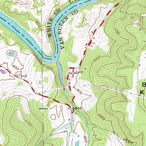 Topographic Map of Sparkman Cemetery, TN