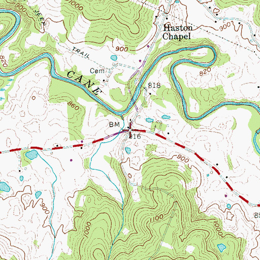 Topographic Map of Spring Branch School (historical), TN