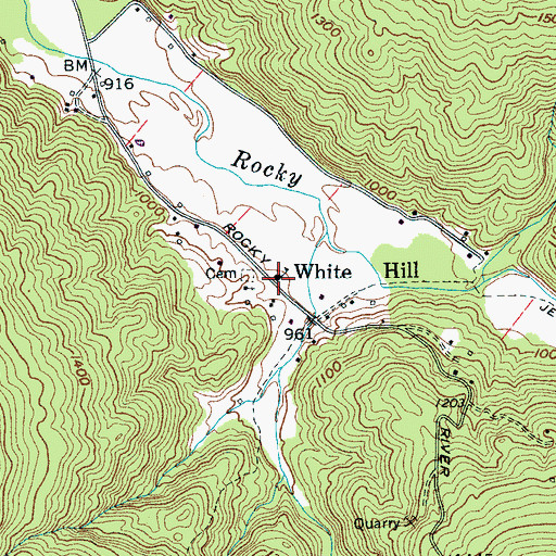 Topographic Map of White Hill School (historical), TN