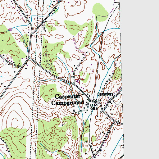 Topographic Map of Carpenter School (historical), TN