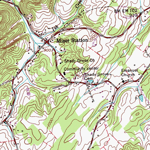 Topographic Map of Miser School (historical), TN