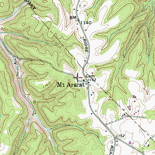 Topographic Map of Mount Ararat School (historical), TN
