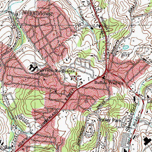 Topographic Map of Faith Baptist Church, TN