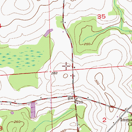 Topographic Map of Bullock School (historical), AL